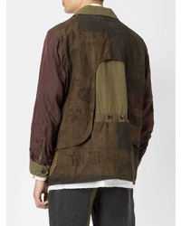 Мужской оливковый пиджак с принтом от Ziggy Chen