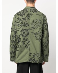 Мужской оливковый пиджак с принтом от Engineered Garments