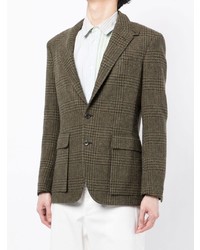 Мужской оливковый пиджак с узором "гусиные лапки" от Polo Ralph Lauren