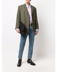 Мужской оливковый пиджак от Martine Rose