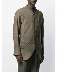 Мужской оливковый пиджак от Ziggy Chen