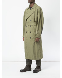 Мужской оливковый плащ от Ziggy Chen