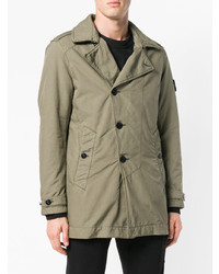 Мужской оливковый плащ от Stone Island