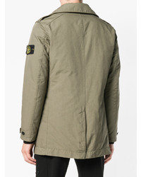 Мужской оливковый плащ от Stone Island