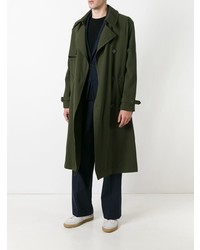 Мужской оливковый плащ от AMI Alexandre Mattiussi