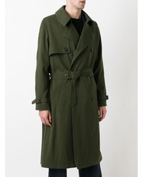 Мужской оливковый плащ от AMI Alexandre Mattiussi