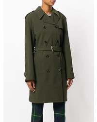 Женский оливковый плащ от Prada Vintage