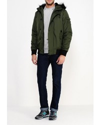 Мужской оливковый пуховик от D-struct