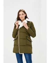 Женский оливковый пуховик от Goldrai