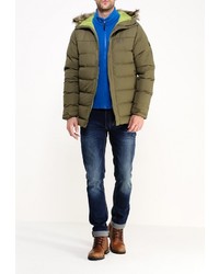 Мужской оливковый пуховик от Jack Wolfskin