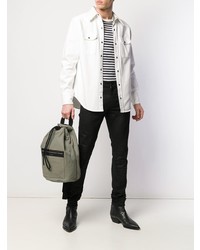 Мужской оливковый рюкзак из плотной ткани от Saint Laurent