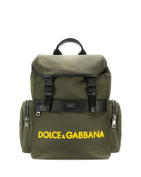 Мужской оливковый рюкзак из плотной ткани от Dolce & Gabbana
