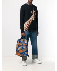Мужской оливковый рюкзак с камуфляжным принтом от Valentino