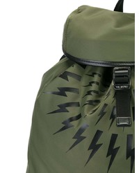 Мужской оливковый рюкзак с принтом от Neil Barrett