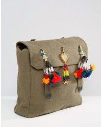 Женский оливковый рюкзак от Reclaimed Vintage