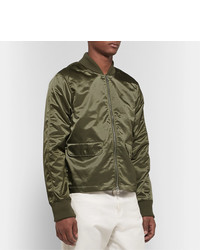 Мужской оливковый сатиновый бомбер от Officine Generale
