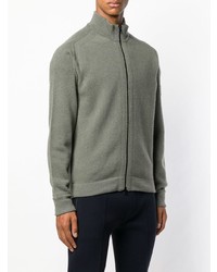 Мужской оливковый свитер на молнии от Stone Island