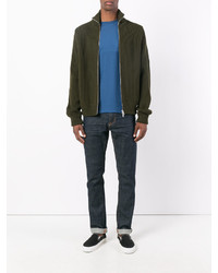 Мужской оливковый свитер на молнии от Maison Margiela