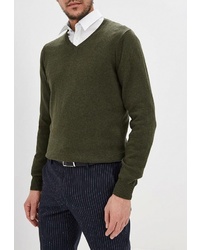 Мужской оливковый свитер с v-образным вырезом от Marks & Spencer