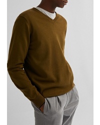 Мужской оливковый свитер с v-образным вырезом от SPRINGFIELD