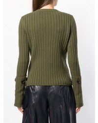 Женский оливковый свитер с v-образным вырезом от Joseph