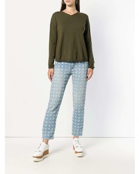 Женский оливковый свитер с v-образным вырезом от Aspesi