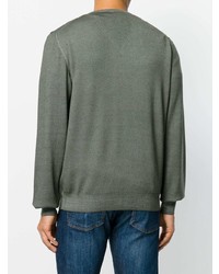 Мужской оливковый свитер с v-образным вырезом от Fay