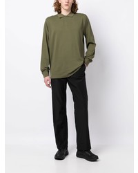Мужской оливковый свитер с воротником поло от Y-3