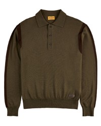 Мужской оливковый свитер с воротником поло от Tod's