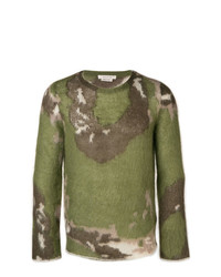 Мужской оливковый свитер с круглым вырезом с камуфляжным принтом от Alyx