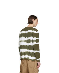 Мужской оливковый свитер с круглым вырезом с принтом тай-дай от MSGM