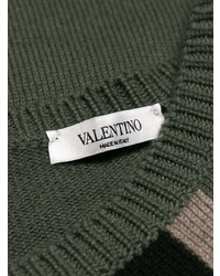 Мужской оливковый свитер с круглым вырезом с принтом от Valentino