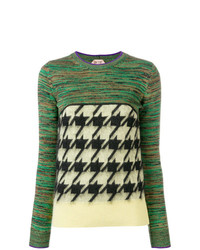 Женский оливковый свитер с круглым вырезом с принтом от N°21