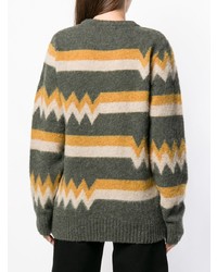 Женский оливковый свитер с круглым вырезом с принтом от Howlin'