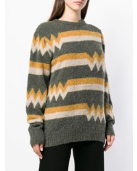 Женский оливковый свитер с круглым вырезом с принтом от Howlin'