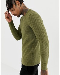 Мужской оливковый свитер с круглым вырезом от ASOS DESIGN