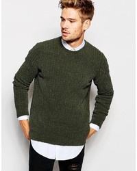Мужской оливковый свитер с круглым вырезом от Asos