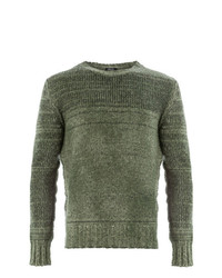 Мужской оливковый свитер с круглым вырезом от Avant Toi