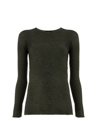 Женский оливковый свитер с круглым вырезом от Avant Toi