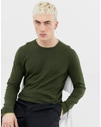 Мужской оливковый свитер с круглым вырезом от Calvin Klein