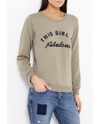 Женский оливковый свитер с круглым вырезом от Chic Chic