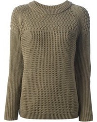 Женский оливковый свитер с круглым вырезом от Closed