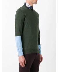 Мужской оливковый свитер с круглым вырезом от Marni
