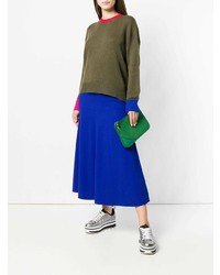 Женский оливковый свитер с круглым вырезом от Marni