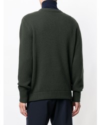 Мужской оливковый свитер с круглым вырезом от Roberto Collina