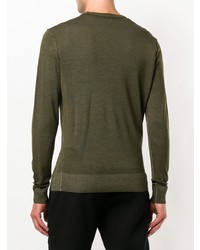 Мужской оливковый свитер с круглым вырезом от CP Company