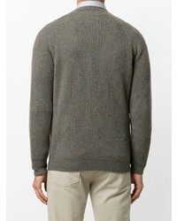 Мужской оливковый свитер с круглым вырезом от Kent & Curwen