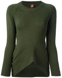 Женский оливковый свитер с круглым вырезом от Dondup
