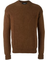 Мужской оливковый свитер с круглым вырезом от DSQUARED2