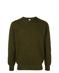 Мужской оливковый свитер с круглым вырезом от E. Tautz